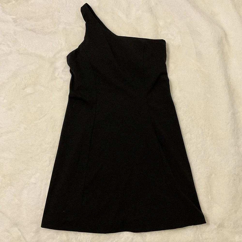Outdoor Voices Womens One Shoulder Dress Black Activewear Size Small Athletic - Picture 2 of 6